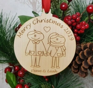 Weihnachtsgeschenk für Partner, personalisierter Baumhänger, Ehepartner, Freund, Mädchen - Bild 1 von 4