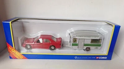 Corgi 59102 Mercedes Saloon Car & Caravan Set with Working Features New - Image 1 of 4