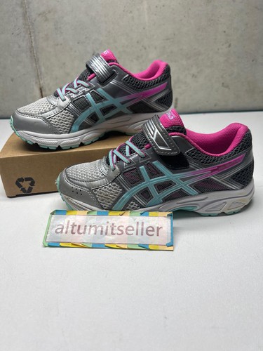 Scarpe ASICS Pre Contend 4 taglia 2 5 giovani rosa grigio blu C709N LOOK IMPECCABILE!