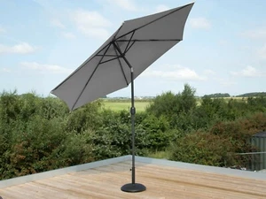 2.7 or 3m Garden Parasol Sun Shade Patio Umbrella Aluminium Crank Tilt 3 Colour - Picture 1 of 37