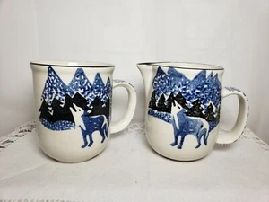 Folk Craft Wolf By Tienshan Mug & Creamer - Picture 1 of 9