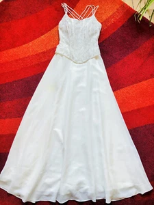 Tolles Fest- Brautkleid Hochzeit Kleid Spitzencorsage Gr. 38 cremeweiß - Bild 1 von 5