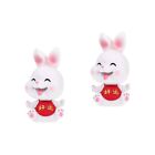  Set of 2 Bunny with Big Ears Resin Year The Rabbit Statue Wedding Statues