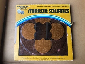 Vintage FOREST CITY Mirror Squares w/ Box 6pcs 12" MCM MID CENTURY MODERN - Picture 1 of 4