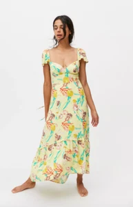Urban Outfitters Siren Strappy Back Midi Dress size M NWT Seashell Print - Picture 1 of 13