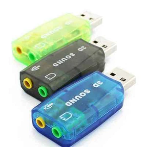 3D Sound Card Audio Adapter PC 5.1USB to 3.5mm mic headphone Jack Stereo Headset - Picture 1 of 7