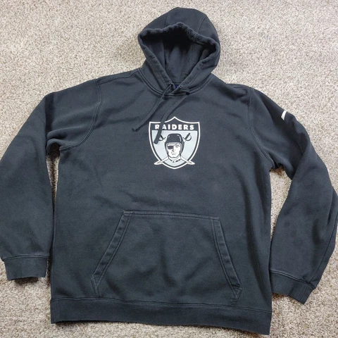 Nike Oakland Raiders Sweatshirt Mens XL Black Long Sleeve Hoodie Pullover Cover