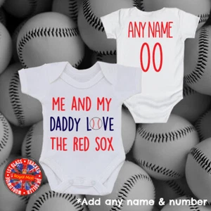 Medias Rojas ""Me & My Daddy Love"" Grandato Momia Mono Personalizado Babygrow Regalo - Imagen 1 de 1