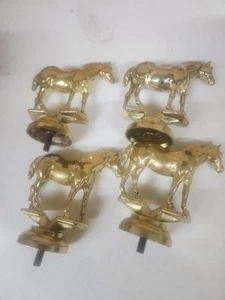 Lot of 4 Vintage Horse Trophies 1960s/70s Trophy Toppers heavy Metal 3 3/4" tall - Picture 1 of 3