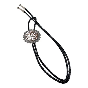 Freddie Maloney, Bolo Tie, Crazy Horse Turquoise, Sterling Silver, Navajo, 46" - Picture 1 of 4