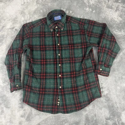 Pendleton Macdiarmid Tartan Pure Wool Plaid Button Down Shirt Medium Green Red - Image 1 of 4