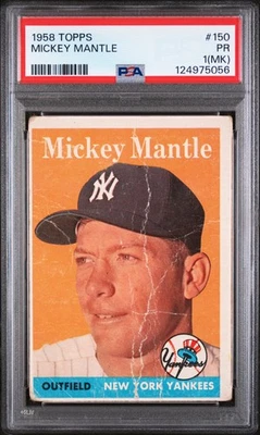 1958 TOPPS #150 MICKEY MANTLE PSA 1 MK - Image 1 of 2
