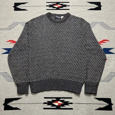 Vintage 90s Icelandic Norway Wool Blend Birds Eye Fisherman Sweater Mens Size L - Image 1 of 4