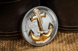Cook Islands 2025 10$ ANCHOR RAUGH STORMS Journey 2 Oz moneda de plata - Imagen 1 de 3