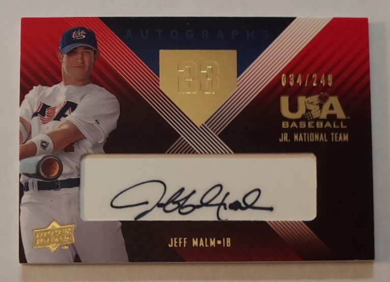 Jeff Malm 2008 USA Baseball Junior National Team Signatures Black AUTOGRAPH /249 - Image 1 of 1