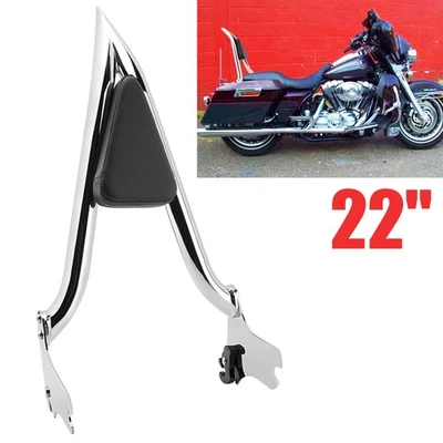 22'' Backrest Sissy Bar For Harley Touring Road King Electra Glide Classic 97-08 Foto 1 de 4