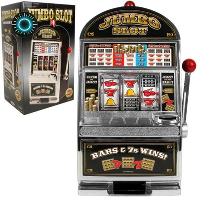 Slot Machine Las Vegas Game with Casino Sounds Flashing Lights and Chrome Trim  - Image 1 of 4