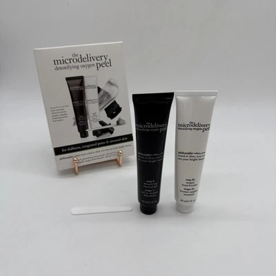 Philosophy Microdelivery Oxígeno Desintoxicante Exfoliación de la Piel Dos Pasos - Kit de 2 Piezas NUEVO Foto 1 de 4