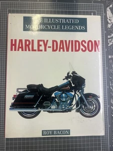 VINTAGE BOOK MOTORCYCLE LEGENDS HARLEY DAVIDSON ILLUSTRATED MANCAVE BIKE - Imagen 1 de 23