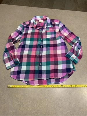 Jumping Beans Niñas Talla 6 Cuadros Abotonados Púrpura Cuadros Con Brillo Foto 1 de 4