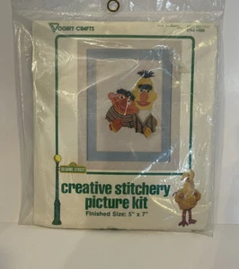 Vintage 1979 Sesamstraße Bert & Ernie Stichset Ogart Handwerk - Neu Versiegelt - Bild 1 von 7