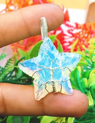Antigua estrella opalita piedra preciosa alambre de cobre envuelto árbol colgante joyería regalo~ Foto 1 de 4