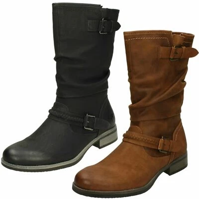 Ladies Rieker Fleece Lined Calf High Boots '98860'