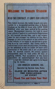 LOS ANGELES DODGERS - Dodger Stadium Parking Pass - Picture 1 of 2