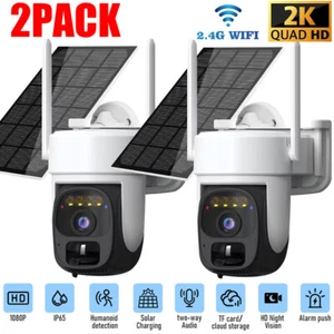 Solar Battery Powered Wireless WiFi Outdoor Pan/Tilt Home Security Camera System - Picture 1 of 23