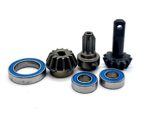 Fits Traxxas Raptor R BEVEL GEAR & Bearing Set pinion drive rustler 101076-4 - Picture 1 of 3