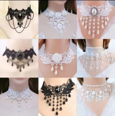 Gargantillas para mujer. Joyería/accesorio de encaje para cuello de niña. Gótico, Moda Vintage, V Foto 1 de 4