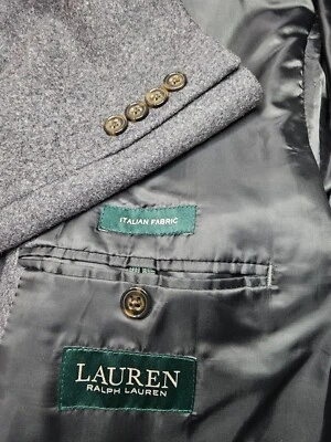 Ralph Lauren Men's Wool Blend Overcoat Mens 50R Charcoal Gray Italian Fabric - Image 1 of 4