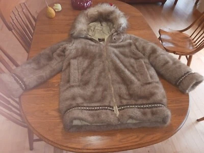 Abrigo chaqueta vintage STEARNS hansa branta plumón de ganso piel sintética M parka ANORAK Foto 1 de 4