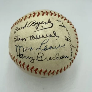 Beautiful 1943 St. Louis Cardinals Team Signed Baseball JSA - Picture 1 of 11