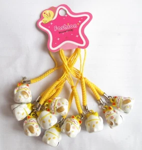 New 60 pcs Cartoon Cat Jingle Bells Lanyard DIY Making Accessories keychians - Picture 1 of 1