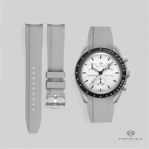 NEW IN 20MM Grey Strap For Omega X Swatch 1965 Moonswatch Speedmaster Edition - Picture 1 of 2