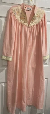 Maxi Acogedor Camisón Vintage Vanity Fair Para Mujer Mediano Rosa Bolsillos Polar Foto 1 de 4