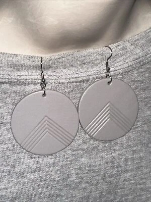 J CREW Gray Silver Leather Super Light Earrings New NWOT  BID 4 CHARITY❤️252 - Image 1 of 4