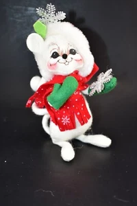 ANNALEE 2007 SILVER SNOWFLAKE WHITE MOUSE RARE - Picture 1 of 6