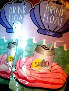 Drink Float - Pink Shell for Pool 2-pack New Ships Anywhere - Picture 1 of 3