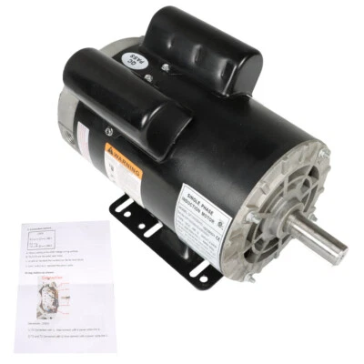 5HP ODP Compressor Duty Electric Motor 1Phase 3450RPM 56HZ Frame 7/8" Shaft 230V - Image 1 of 4