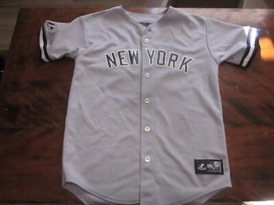 Majestic New York Yankees Robinson Cano #24 Gray Stitched MLB Jersey YOUTH L - Image 1 of 4