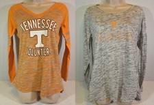 Long Sleeve Women's Tennessee Volunteers T-Shirts 1 Blk/Gry, 1 Org/Gry, Size MED