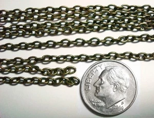 Necklace jewelry chain, beading chain 3 ft 3x2mm Ant bronze pl cable link PCH020 - Picture 1 of 3