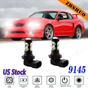 2x For FORD Mustang SVT Cobra 2003-2004 - LED Fog Light Bulb Kit H10 9145 White - Picture 1 of 8
