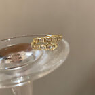 Light Luxury Crystal Snake Shape Ring Shiny Cubic Zircon Opening Adjustable Ri U