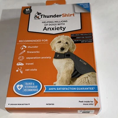 Thundershirt Dog Medium 26-40 lbs Gray Solution Anxiety Thunder Fireworks Travel - Image 1 of 3