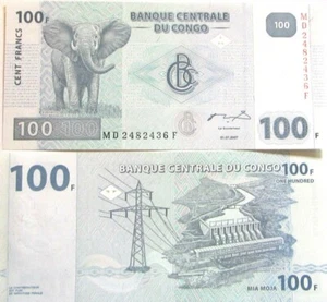 BILLETE " CONGO " 100 FRANCOS AÑO : 2007 UNC PLANCHA - Imagen 1 de 1