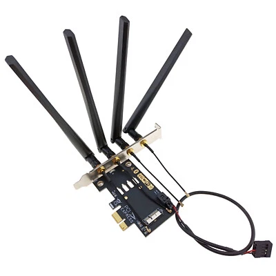 BCM94360CD BCM94331CD Slot to Desktop PC PCIe Converter WiFi Bluetooth 4 Antenna - Image 1 of 4