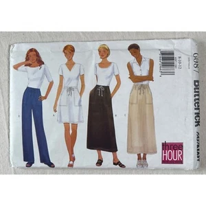6087 Butterick Costura Patrón Años 90 Fácil Carga Bolsillos Línea A Falda Pantalón Talla 8 10 12 - Imagen 1 de 5